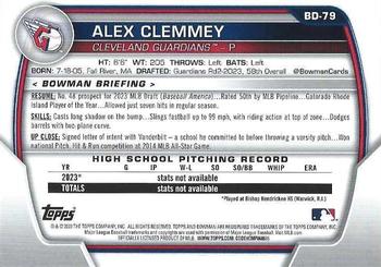 2023 Bowman Draft #BD-79 Alex Clemmey Back