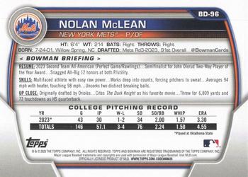 2023 Bowman Draft #BD-96 Nolan McLean Back