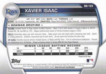 2023 Bowman Draft #BD-120 Xavier Isaac Back