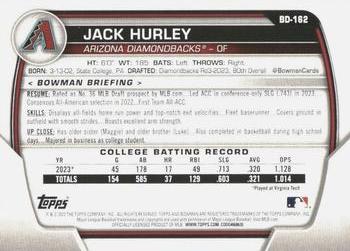 2023 Bowman Draft #BD-162 Jack Hurley Back