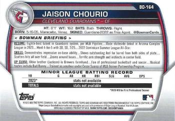 2023 Bowman Draft #BD-164 Jaison Chourio Back