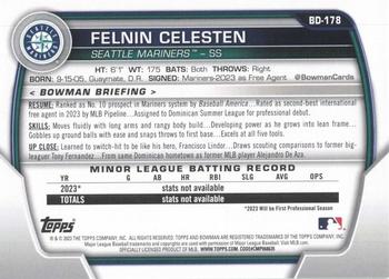 2023 Bowman Draft #BD-178 Felnin Celesten Back