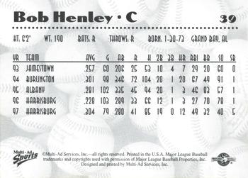 1997 Multi-Ad AA All-Stars - Berks Logo #39 Bob Henley Back