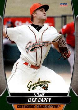 2023 Choice Greensboro Grasshoppers #04 Jack Carey Front