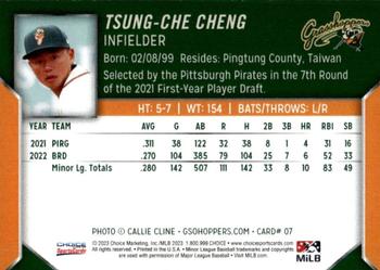 2023 Choice Greensboro Grasshoppers #07 Tsung-Che Cheng Back