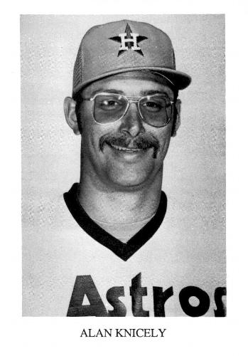 1987 Koppa Houston Astros Rainbow Jersey Orange Cap Era Commemorative Photocards Series 1 #NNO Alan Knicely Front