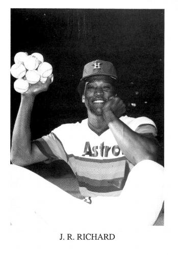 1987 Koppa Houston Astros Rainbow Jersey Orange Cap Era Commemorative Photocards Series 1 #NNO J.R. Richard Front