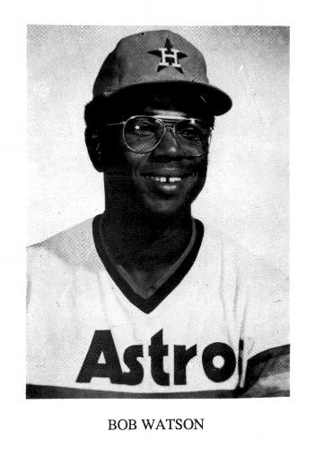 1987 Koppa Houston Astros Rainbow Jersey Orange Cap Era Commemorative Photocards Series 1 #NNO Bob Watson Front