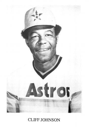 1987 Koppa Houston Astros Rainbow Jersey Orange Cap Era Commemorative Photocards Series 2 #NNO Cliff Johnson Front