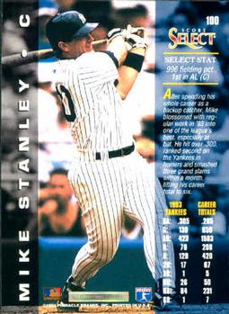 1994 Select #100 Mike Stanley Back