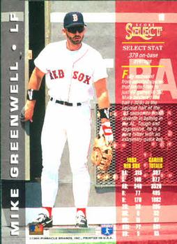 1994 Select #10 Mike Greenwell Back