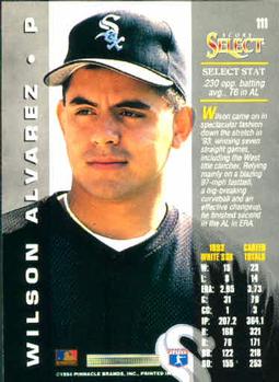 1994 Select #111 Wilson Alvarez Back