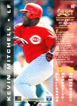 1994 Select #112 Kevin Mitchell Back