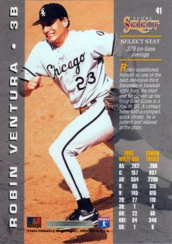 1994 Select #41 Robin Ventura Back