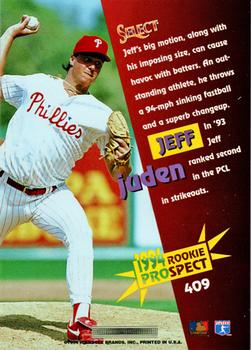 1994 Select #409 Jeff Juden Back
