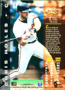 1994 Select #15 Chris Hoiles Back