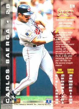 1994 Select #279 Carlos Baerga Back