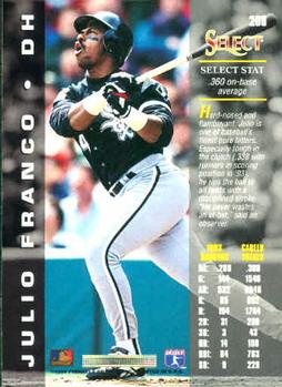 1994 Select #288 Julio Franco Back