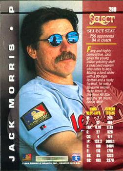 1994 Select #289 Jack Morris Back