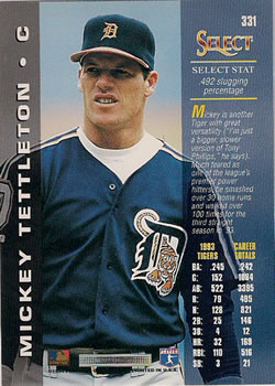 1994 Select #331 Mickey Tettleton Back
