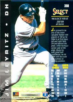 1994 Select #350 Jim Leyritz Back