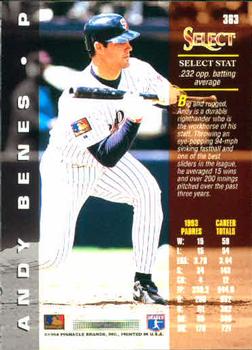 1994 Select #363 Andy Benes Back