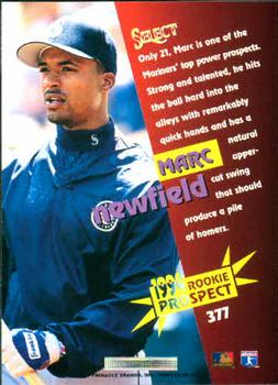 1994 Select #377 Marc Newfield Back
