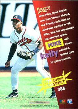 1994 Select #386 Mike Kelly Back