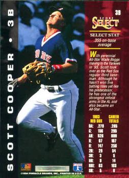 1994 Select #39 Scott Cooper Back