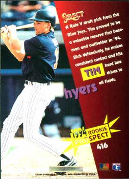 1994 Select #416 Tim Hyers Back