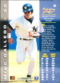 1994 Select #53 Mike Gallego Back