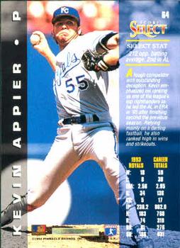 1994 Select #64 Kevin Appier Back