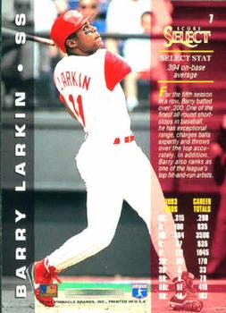 1994 Select #7 Barry Larkin Back
