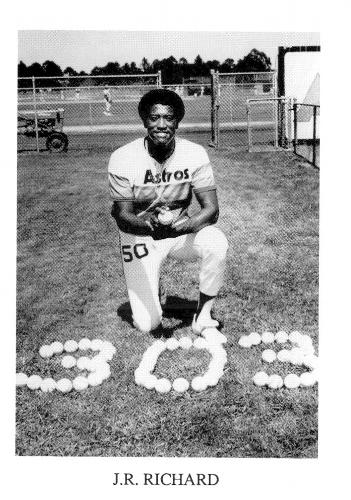 1987 Koppa Houston Astros Rainbow Jersey Orange Cap Era Commemorative Photocards Series 3 #NNO J.R. Richard Front