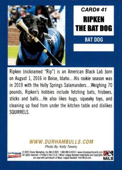 2023 Choice Durham Bulls #41 Ripken The Bat Dog Back