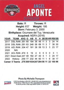 2023 Choice Hickory Crawdads (Series Two) #NNO Angel Aponte Back