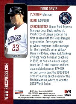 2023 Choice Round Rock Express #33 Doug Davis Back
