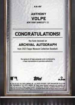 2023 Topps Museum Collection - Archival Autographs #AA-AV Anthony Volpe Back