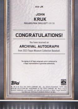 2023 Topps Museum Collection - Archival Autographs #AA-JK John Kruk Back