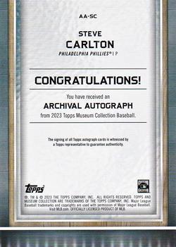 2023 Topps Museum Collection - Archival Autographs #AA-SC Steve Carlton Back