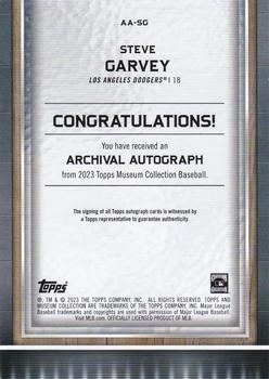 2023 Topps Museum Collection - Archival Autographs Sapphire #AA-SG Steve Garvey Back