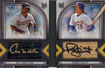 2023 Topps Museum Collection - Dual Autographed Jumbo Lumber Bat Relics Book #DAJLBR-MY Robin Yount / Paul Molitor Front