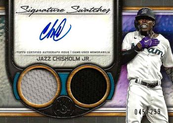 2023 Topps Museum Collection - Single-Player Signature Swatches Dual Relic Autographs #SWDRA-JCJ Jazz Chisholm Jr. Front