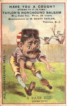 1880 Red Border Baseball Comics (804-15B) #NNO A Base Hit! (Short Stop) Front