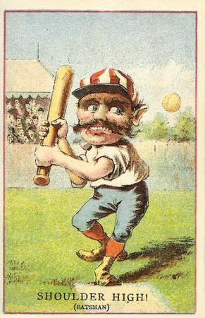 1880 Red Border Baseball Comics (804-15B) #NNO Shoulder High! (Batsman) Front
