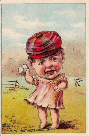 1889 Tobin Lithographs Baby Talk Series Baseball Comics (H804-1A) #NNO Aint dot out! Front