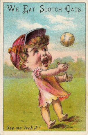 1889 Tobin Lithographs Baby Talk Series Baseball Comics (H804-1A) #NNO See me tech it! Front