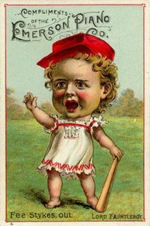 1889 Tobin Lithographs Baby Talk Series Baseball Comics (H804-1B) #NNO Fee Stykes, out. Lord Fauntleroy Front