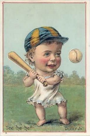 1889 Tobin Lithographs Baby Talk Series Baseball Comics (H804-1B) #NNO Tee-he-he! 