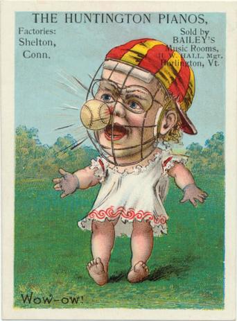 1889 Tobin Lithographs Baby Talk Series Baseball Comics (H804-1C) #NNO Wow-ow! Front